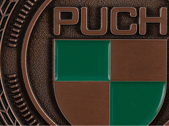 Badge / embleem Puch logo brons met emaille 47mm RealMetal product